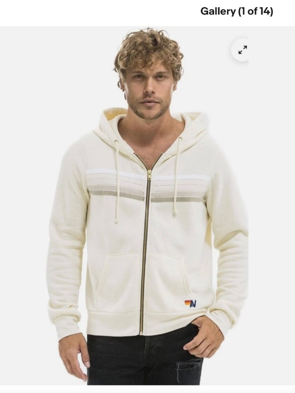 NWT Unisex Aviator Nation Hoodie in Vintage White